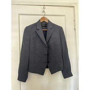 RICHARD TYLER COUTURE Women's Blazer Sz 6 Grey Cropped 90s